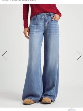 Splendid Light Blue Wide-Leg Lounge Denim Jeans